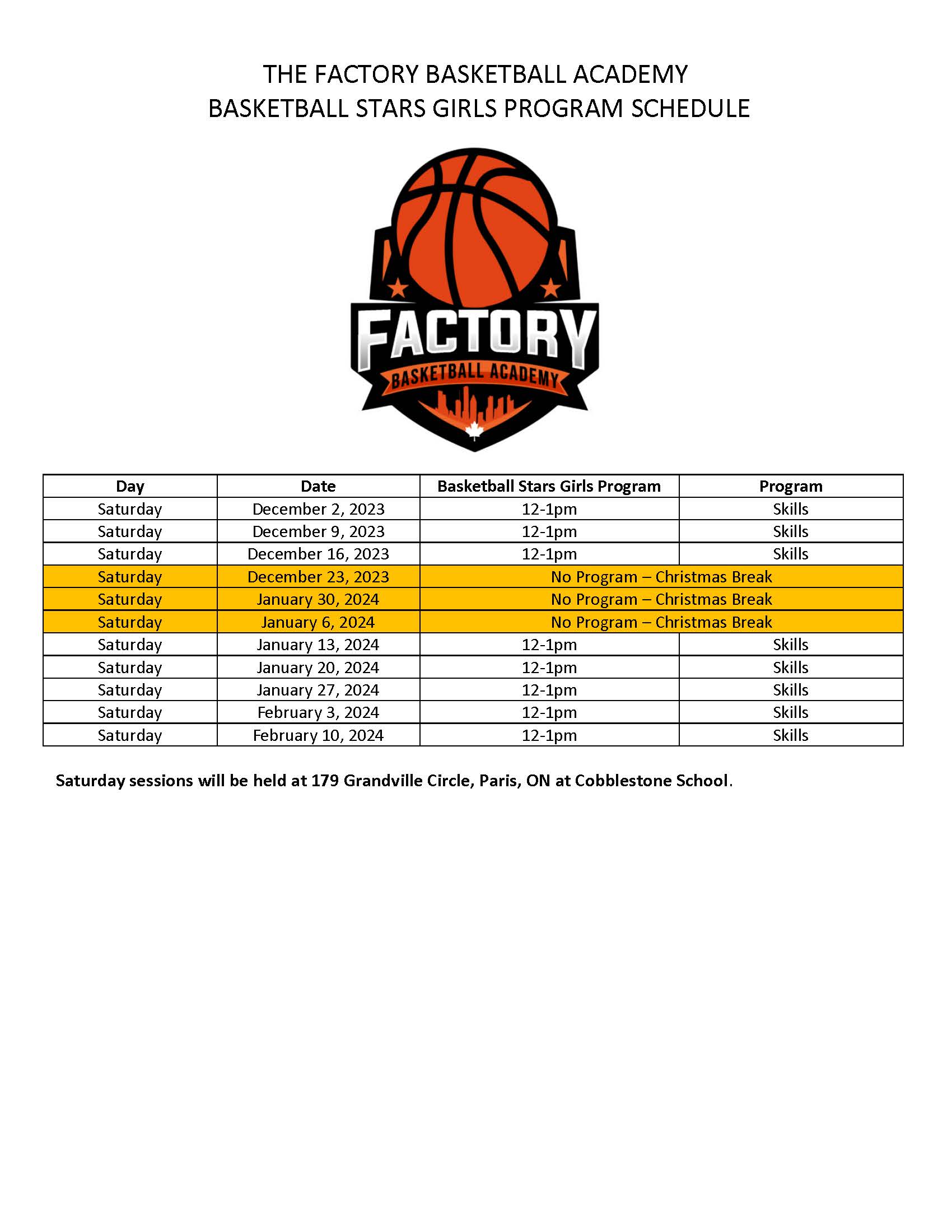 Basketball Stars Girls Program The Basketball Factory Academy