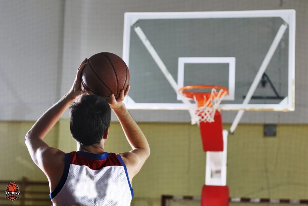 Close-up photo of an athlete demonstrating proper shooting form